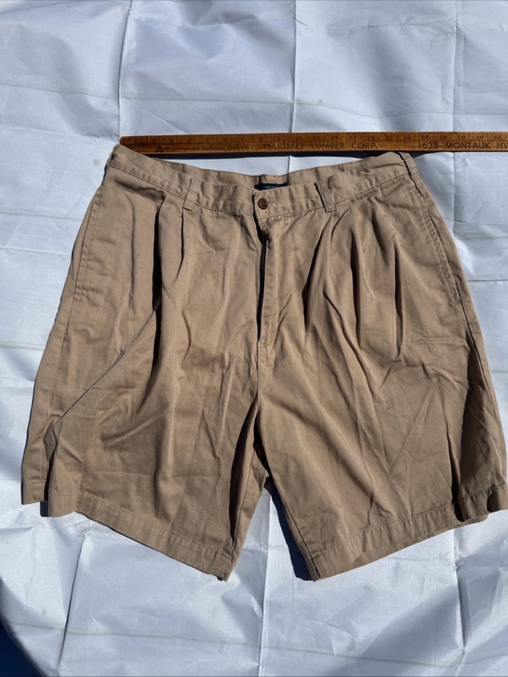 Vtg Chaps Ralph Lauren Size 36 Pleated Chino Shorts Made In Egypt 100% Cotton